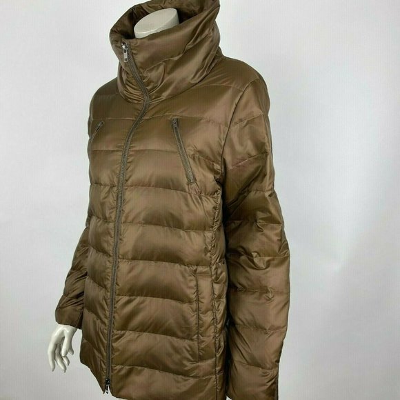 Eileen Fisher‎ Parka Funnel Neck Down Long Sleeve Jacket Pockets Zippers Women M - Picture 3 of 11